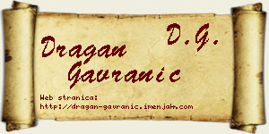 Dragan Gavranić vizit kartica
